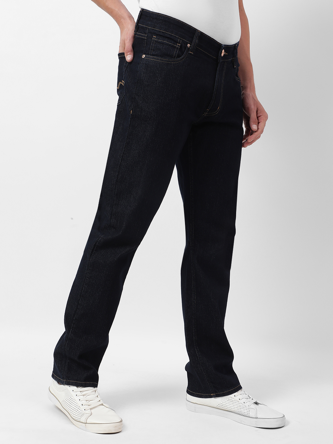 Numero Uno Men Solid Dark Blue Jeans